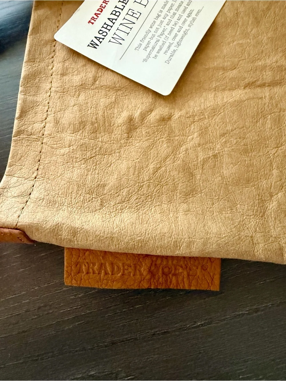 Trader Joe’s Washable Paper Wine Bag NWT Discontinued Reusable Tote